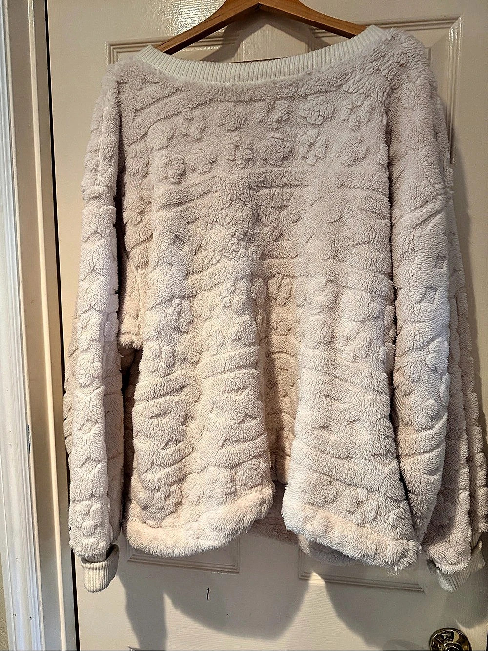 Free People Teddy Fleece Jacket in Cream Size Medium Like New